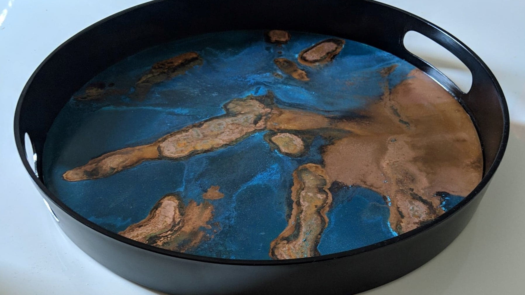 Original Blue Copper Serving Tray