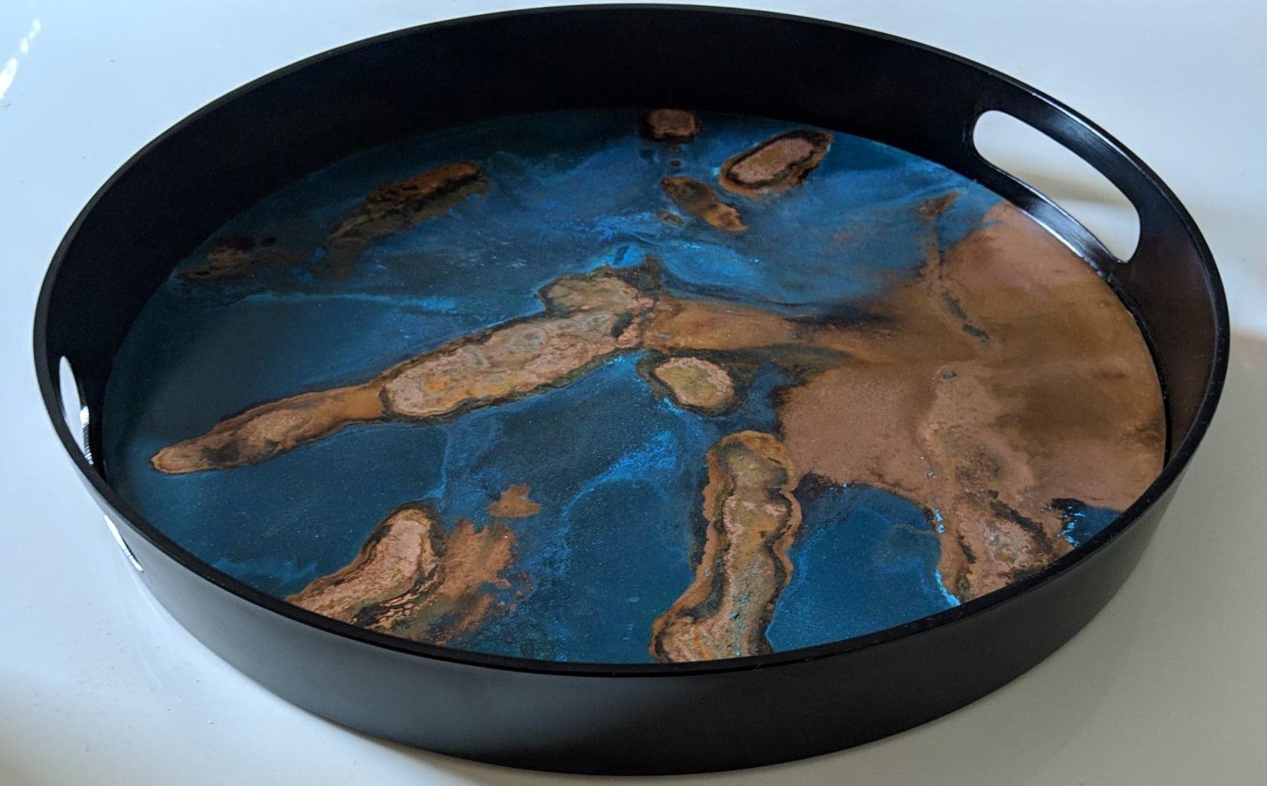 Original Blue Copper Serving Tray 