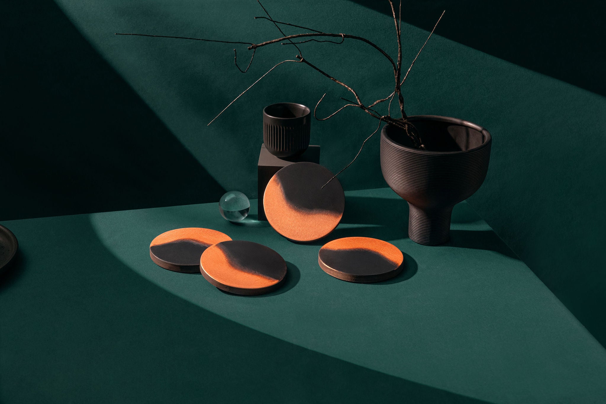 Black Patina Copper Half Time Coasters Empire Copper Landscape Websize